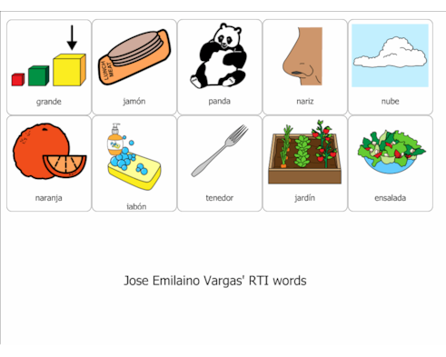 Rti N Intervention Words Spanish