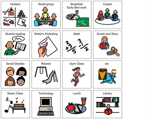 clipart for pre k daily schedule