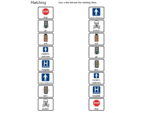 Worksheets Safety Signs Worksheet safety signs matching worksheet 1